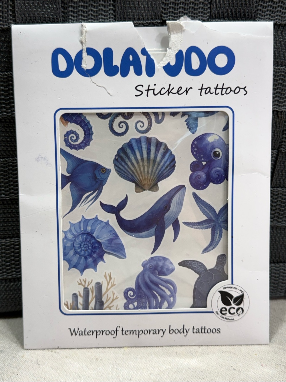 Dolatudo Blue Ocean Temporary Sticker Tattoos - 6 Sheets - NWT